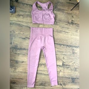Nova Active light purple bar and legging workout matching set size M